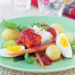 Marinated Cod/Saithe with tomato and garlic – 20 min – 4 pers