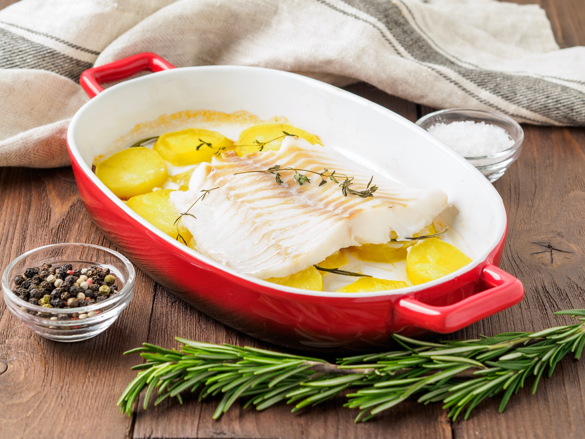 Fish cod baked in the oven